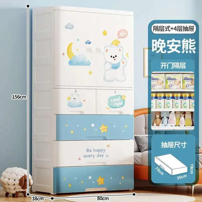 Bedroom Closet Wardrobe Storage Cabinet Plastic Cupboard Partitions Wardrobe Bedroom Baby Chest Guarda Roupa Home Furniture
