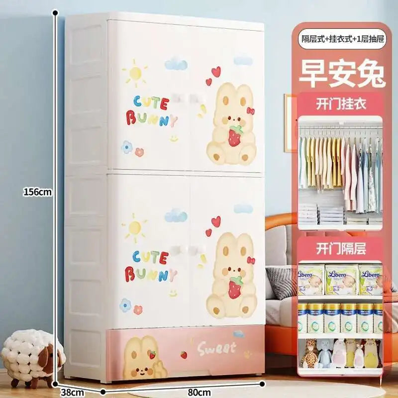 Bedroom Closet Wardrobe Storage Cabinet Plastic Cupboard Partitions Wardrobe Bedroom Baby Chest Guarda Roupa Home Furniture