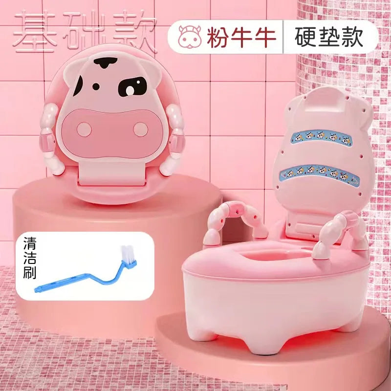 Cartoon Cow Baby Potty – Portable Toilet Seat with Lid for Toddlers