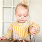 Erduo Newborn Baby Waterproof Feeding Baby Soft Cloth Fabric Bibs Infant Apron Long Sleeve School Food Bib Eating Accessories