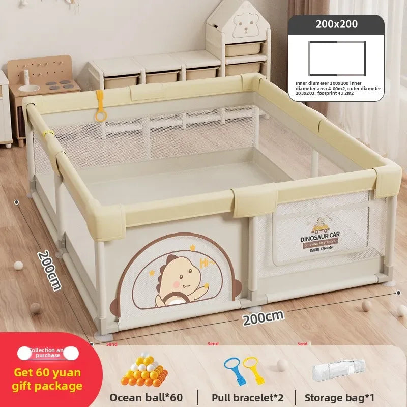 Parc de jeux sécurisé pour enfants avec barrière de sécurité et tapis