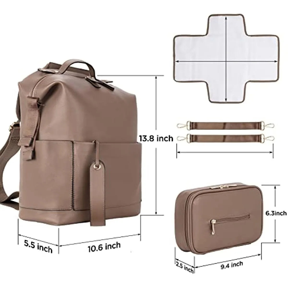 Infant & Baby PU Leather Diaper Bag – Nursing & Travel Friendly