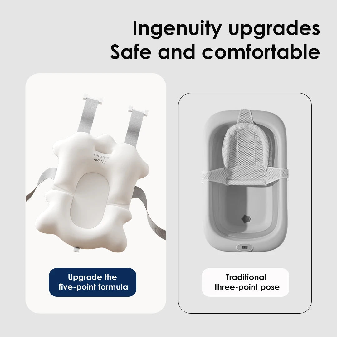 PHILIPS AVENT  Baby Bath Seat Mat Infant Anti-Slip Soft Comfort Body Cushion Foldable Bath TubPad Chair Newborn Bathtub Pillow