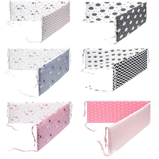 Baby Bed Crib Bumper Newborns Surrounding Barriers Zipper Cotton Bed Fence Braid Infant Anti-collision Cot Protector Room Decor