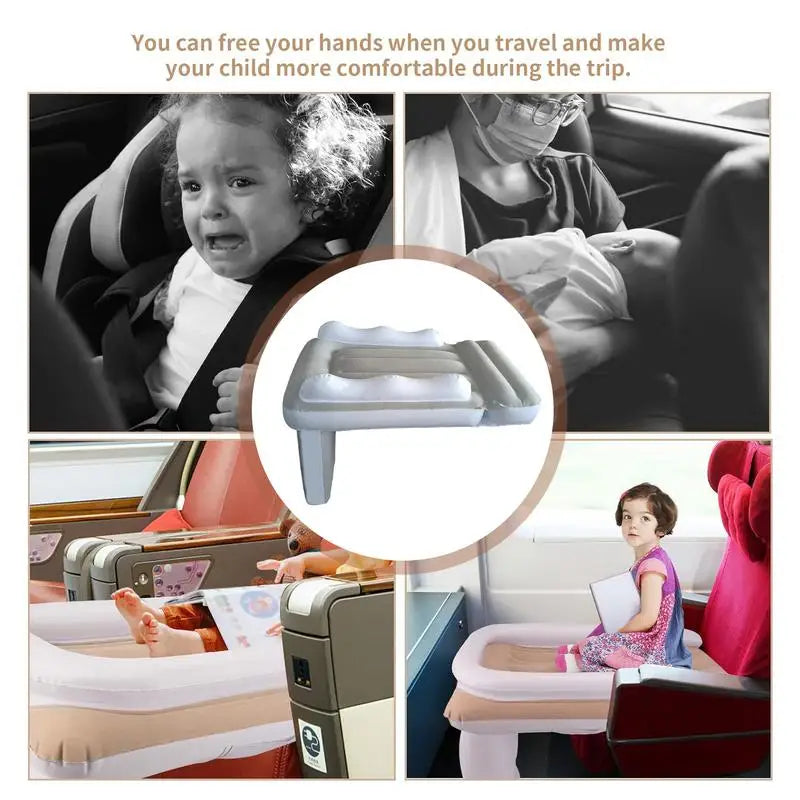 Inflatable Airplane Bed – Kids' Travel Seat Extender with High Sides