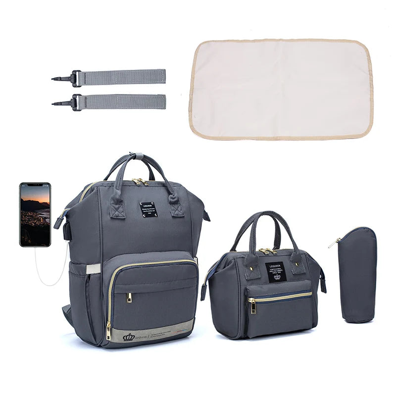 LEQUEEN 5-Piece Diaper Bag Set