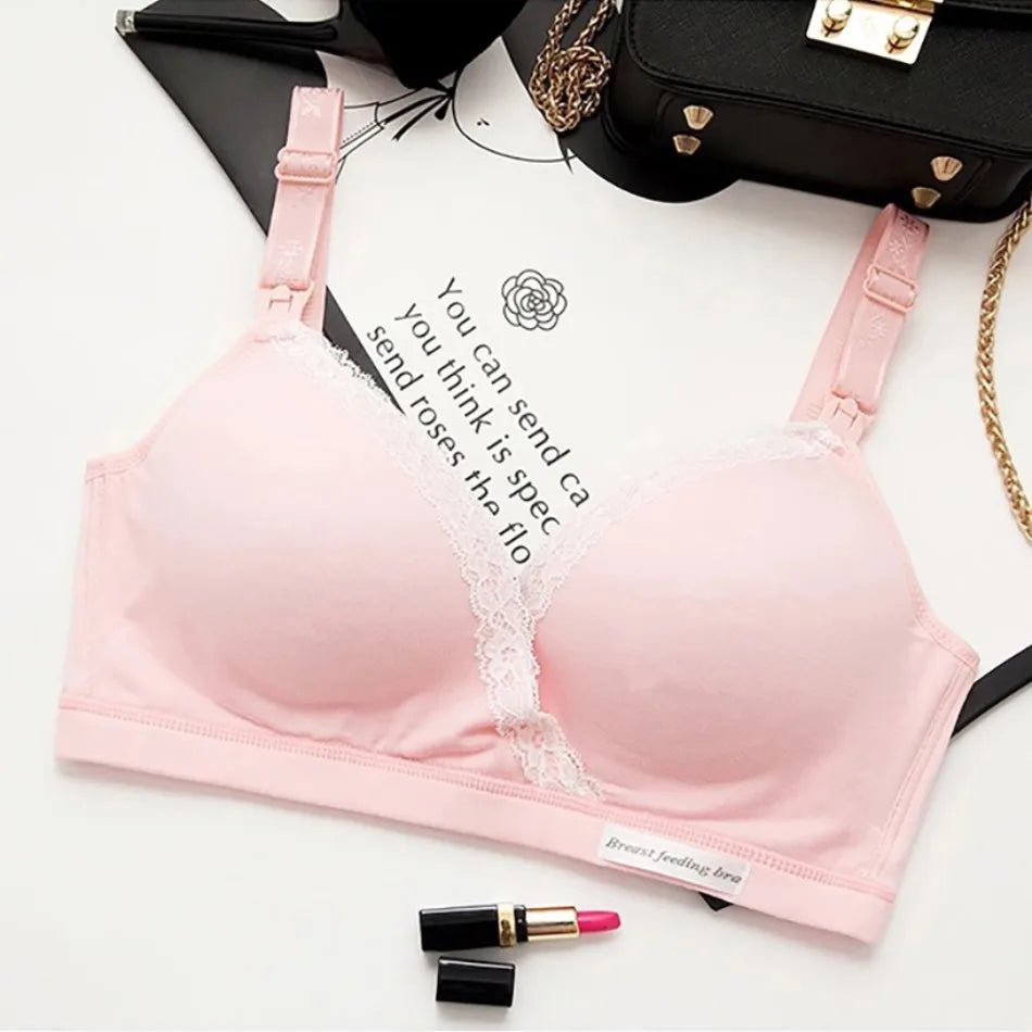 Maternity Lacating Nursing Bras without Underwire Soft Comfortable Gathering Anti Sagging Adjustable Buttons Soutien Allaitement