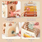 Baby Montessori Toy Wooden Five-in-one Mushroom Castle Stacking Puzzle Toy Kid Houses Blocks Early Childhood Education Game Gift
