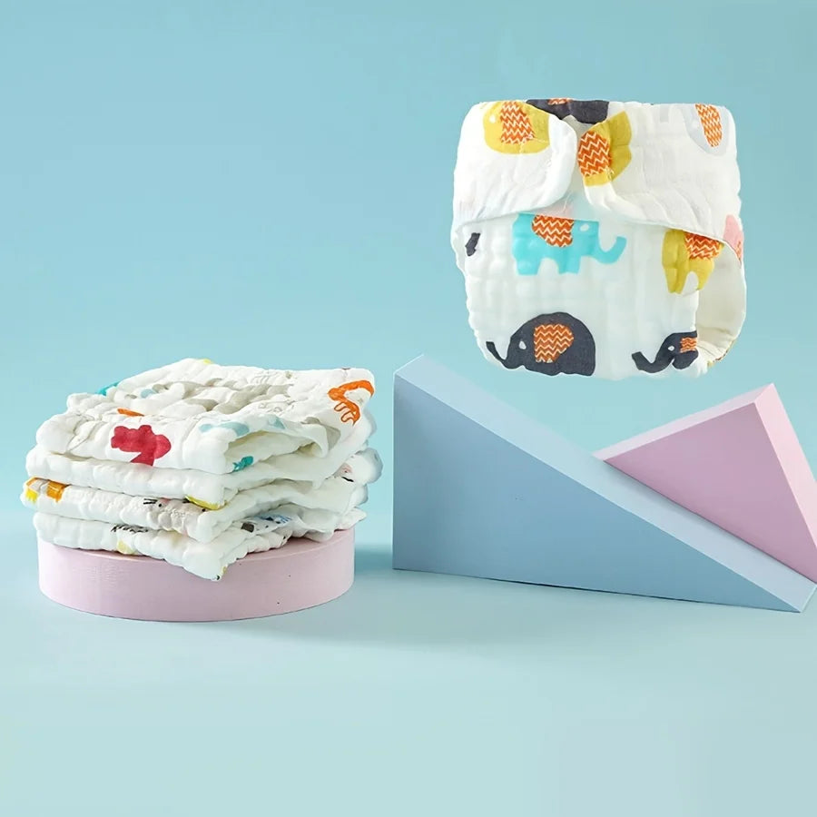 5-Pack Washable Baby Cloth Diapers