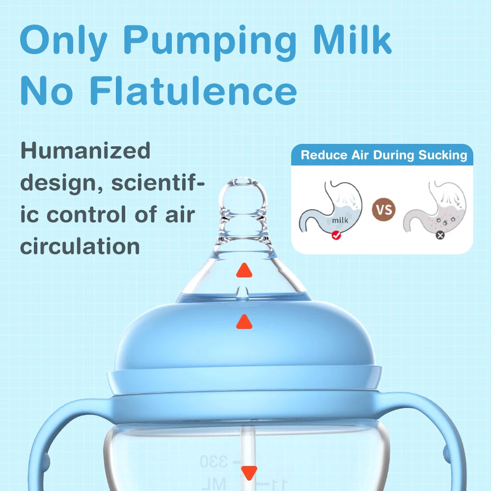 180/330ML Baby Bottle Newborn Baby Bottle  Feeding Cup with Gravity Ball Milk Bottle Baby Bottles Double Handle