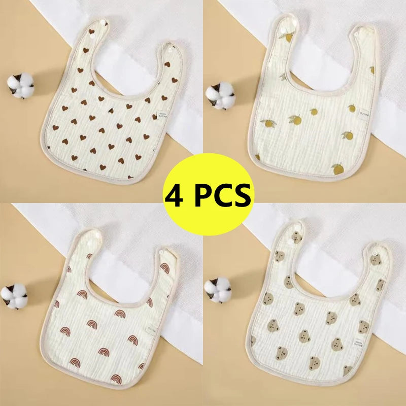 Newborn Bibs Baby Infant Bib Cotton Burp Cloths Bandana Toddler Kids Boy Girls Feeding Saliva Towel Baby Stuff New Arrivals