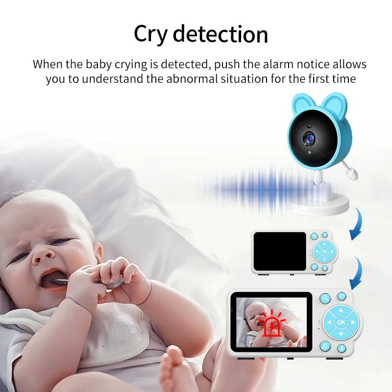 Moniteur sans fil pour bébé – Vision nocturne, berceuse et alerte de température