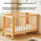 Adjustable Beechwood Baby Crib Convertible Bedside Sleeper with Guardrail Wheels Baby Bassinet Nest Bed Child Sleep with Wheels