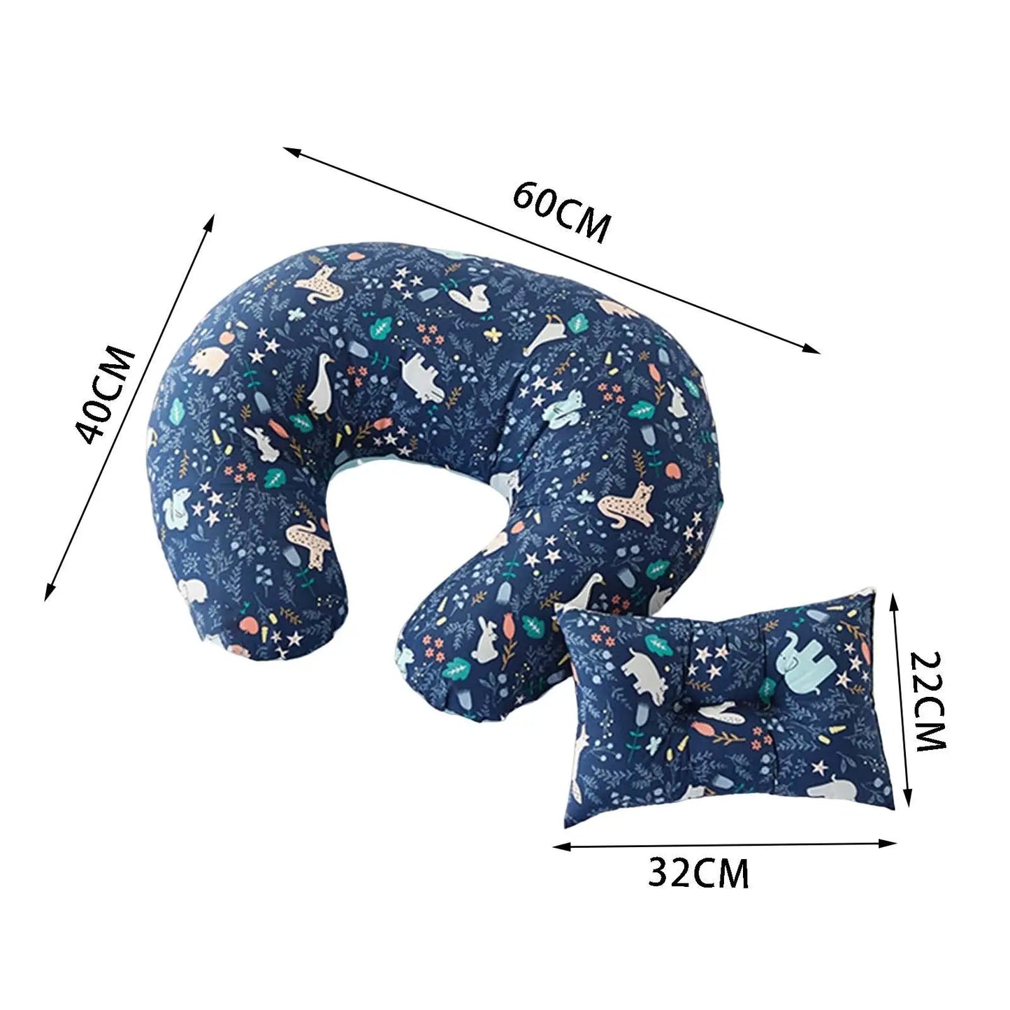 U-Shaped Baby Nursing & Feeding Cushion Waist Support for Breastfeeding Breathable Fabric Ergonomic Shape Nursing Cushion