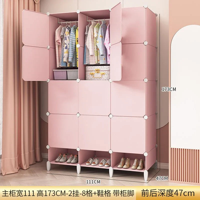 Modular Minimalist Wardrobe Space Saving Fabric Display Nordic Modern Wardrobe Living Room Baby Plastic Ropero Salon Furniture