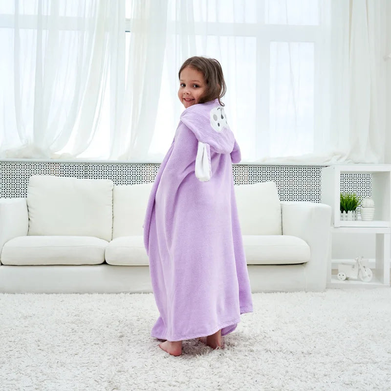 New Fashion Baby Hooded Towels Soft Bath Towel Blanket Warm Sleeping Swaddle Wrap Infant Cartoon Bebe Boy Girls Cloak Cape70*140