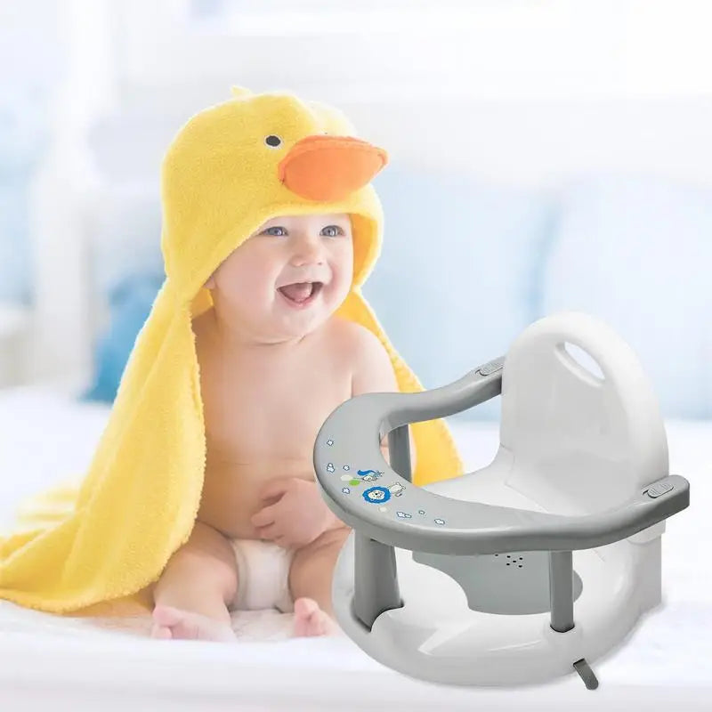 Foldable baby bathtub seat Soft Mat Non-slip baby bath seat bathtub stool with Suction Cups for babies aged 6-18 months
