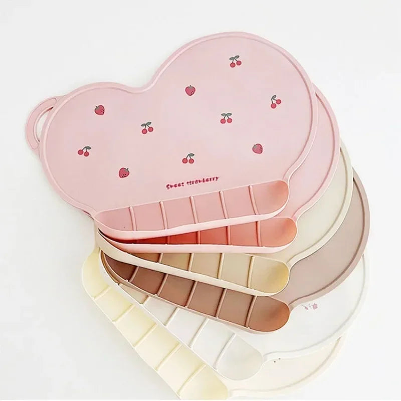 Food Grade Silicone Baby Bib Table Mat Infant Tiny Diner Portable Suction Cup Placemat For Kids Baby Feeding Kitchen Placemat