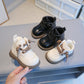 Baby Girls Winter Boots Patent Leather 0 To 3 Years Old Toddler Fur Boots Boy Botas Bebe Warm Newborn Children Snow Boots I09124