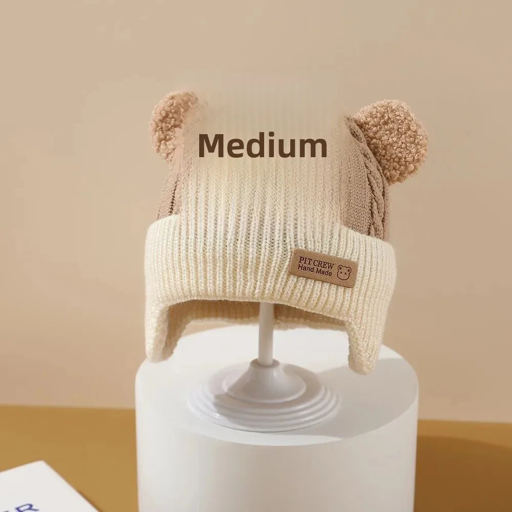 Cute Bear Knit Hat – Warm Baby Winter Cap