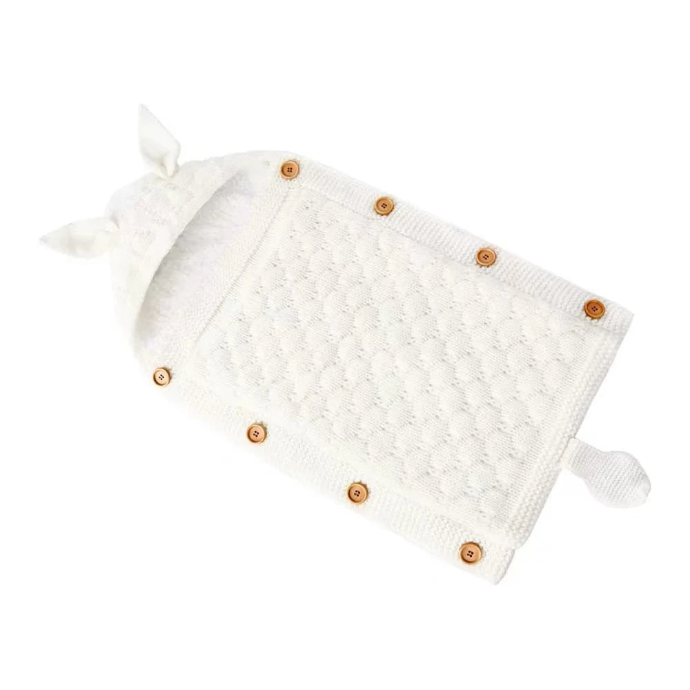 1pc Knit Swaddle Blanket Baby Unisex Double Layer Knitted Swaddle Blanket Keeping Babies Warm In Autumn/Winter
