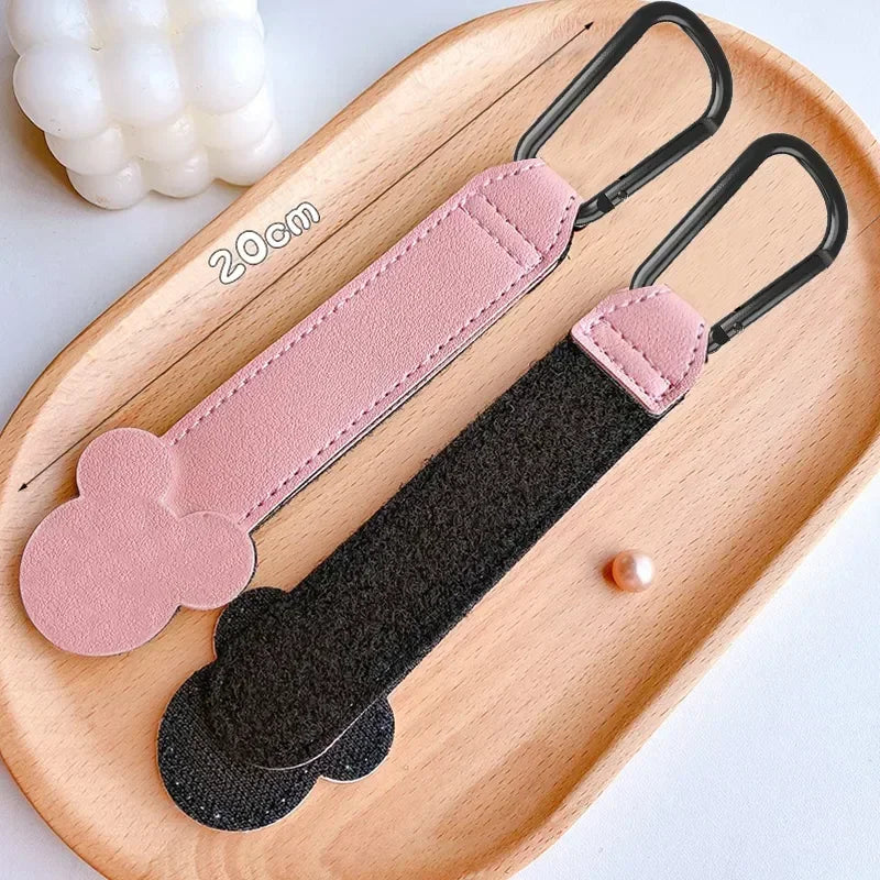 1–2PCS Rotatable PU Leather Stroller Hooks – 360° Pram Organizer