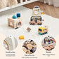 Wooden Astronaut Space Toys Set Baby Montessori Rocket Knowledge Puzzle Toys Early Shape Perception Building Block Stacking Game