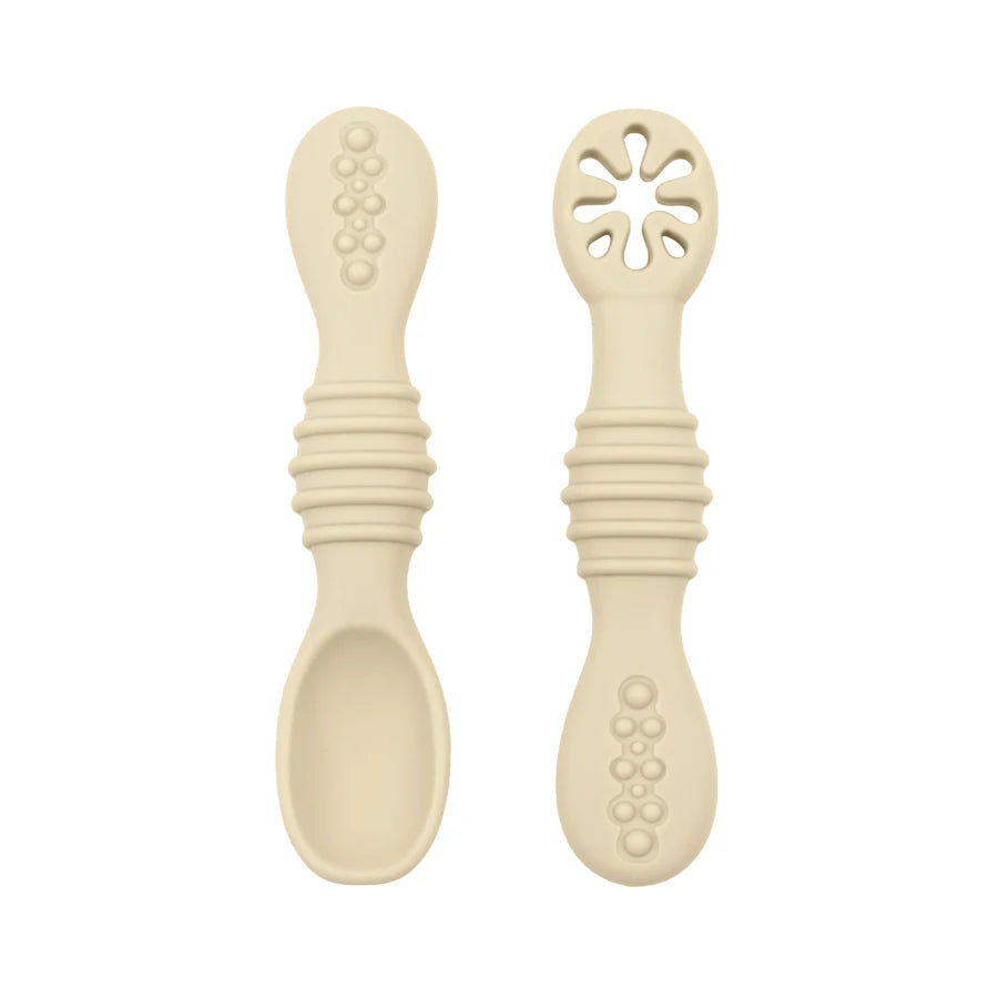 2PCS Baby Silicone Spoon & Fork Set – Soft Training Cutlery