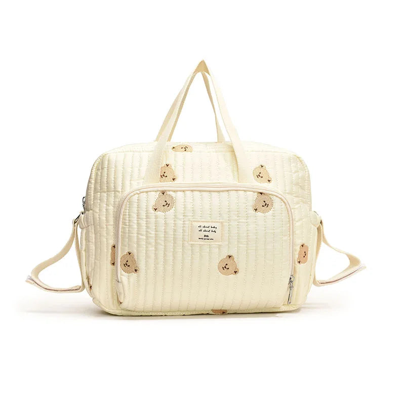 Large Embroidered Mommy Bag – Diaper Organizer & Maternity Travel Tote