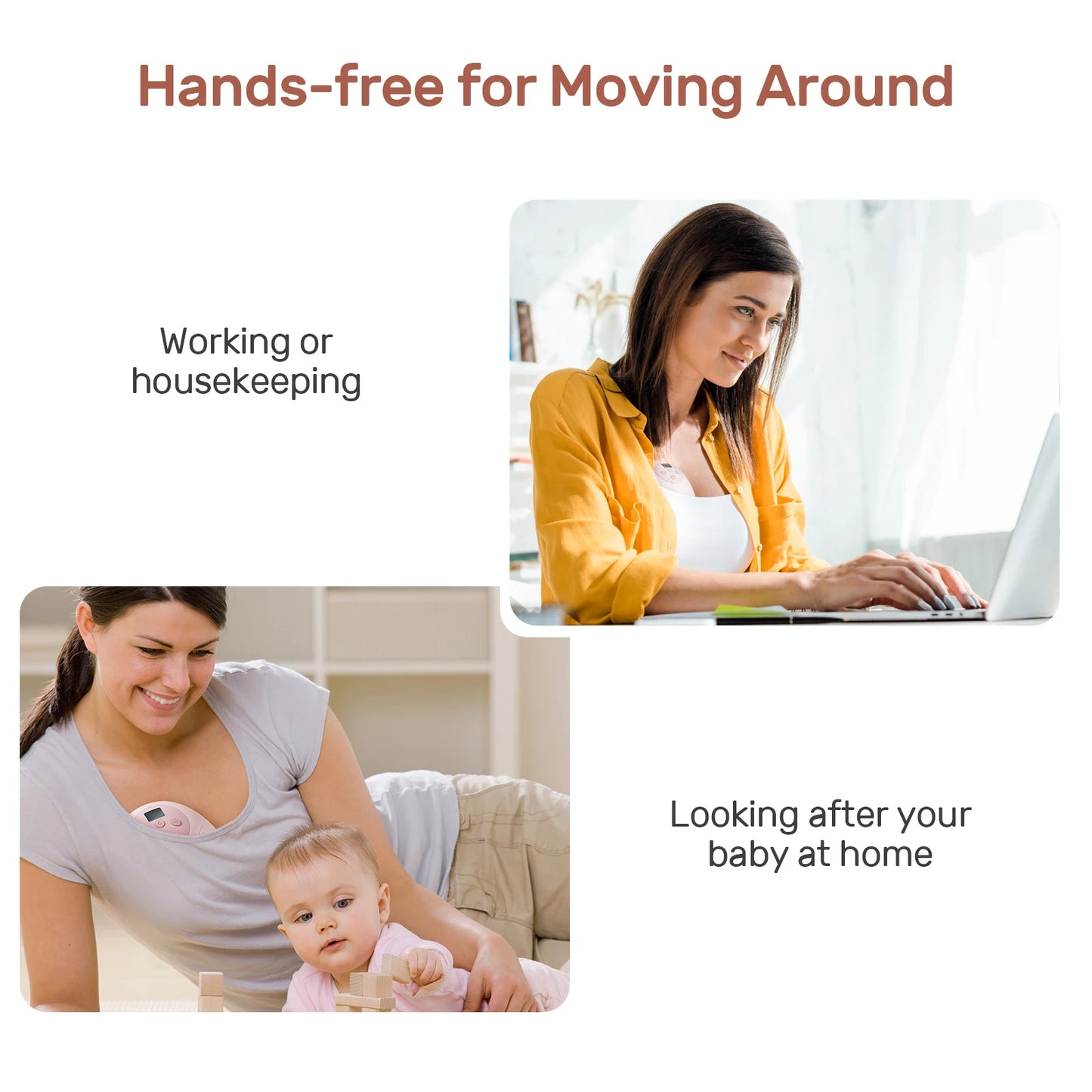 NCVI Wearable Breast Pump, Hands Free, Painless Ultra Quiet Rechargeable Battery