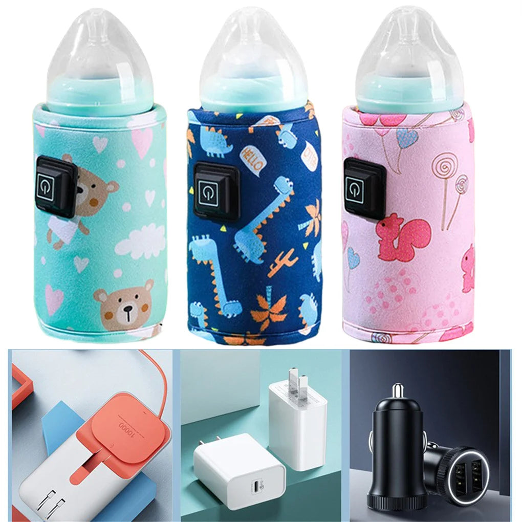 USB Milk Water Warmer Travel Stroller Insulated Bag Baby Nursing Bottle Heater Safe Kids Supplies for Outdoor Winter