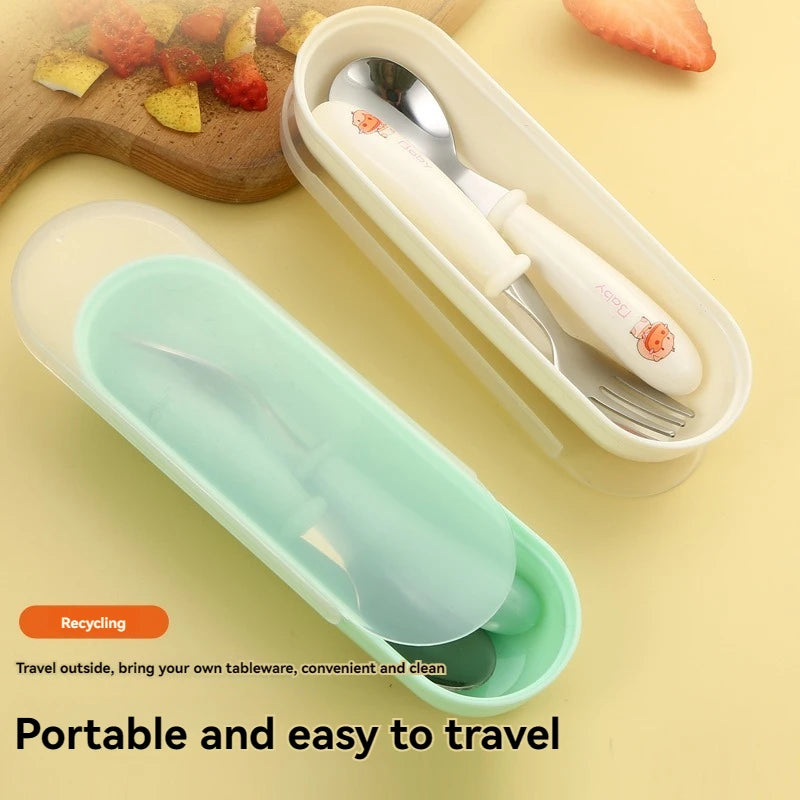 Baby Feeding Essentials – Cute Doll Design Stainless Steel Cutlery