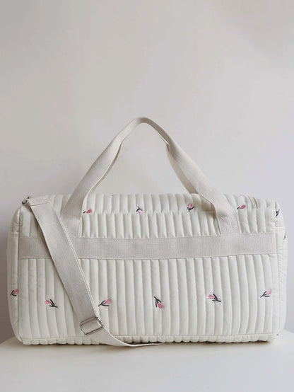 Cartoon Bear Diaper Bag – Quilted Tulip Maternity Tote with Shoulder Strap