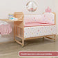 Solid Wood Baby Crib Convertible Toddler Bed Movable Newborn Bassinet Cradle Multi Functional Infant Bed For Babies Boys Girls
