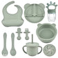 Infant Feeding Essentials – 9PCS Silicone Feeding Kit with Bib