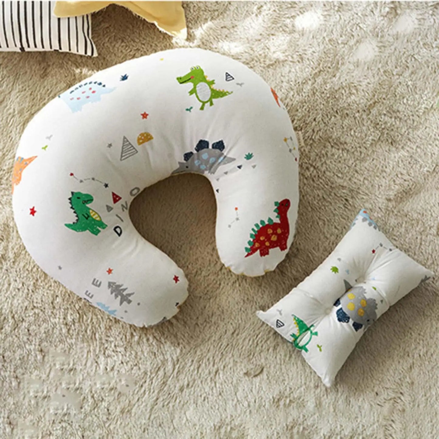 U-Shaped Baby Nursing & Feeding Cushion Waist Support for Breastfeeding Breathable Fabric Ergonomic Shape Nursing Cushion