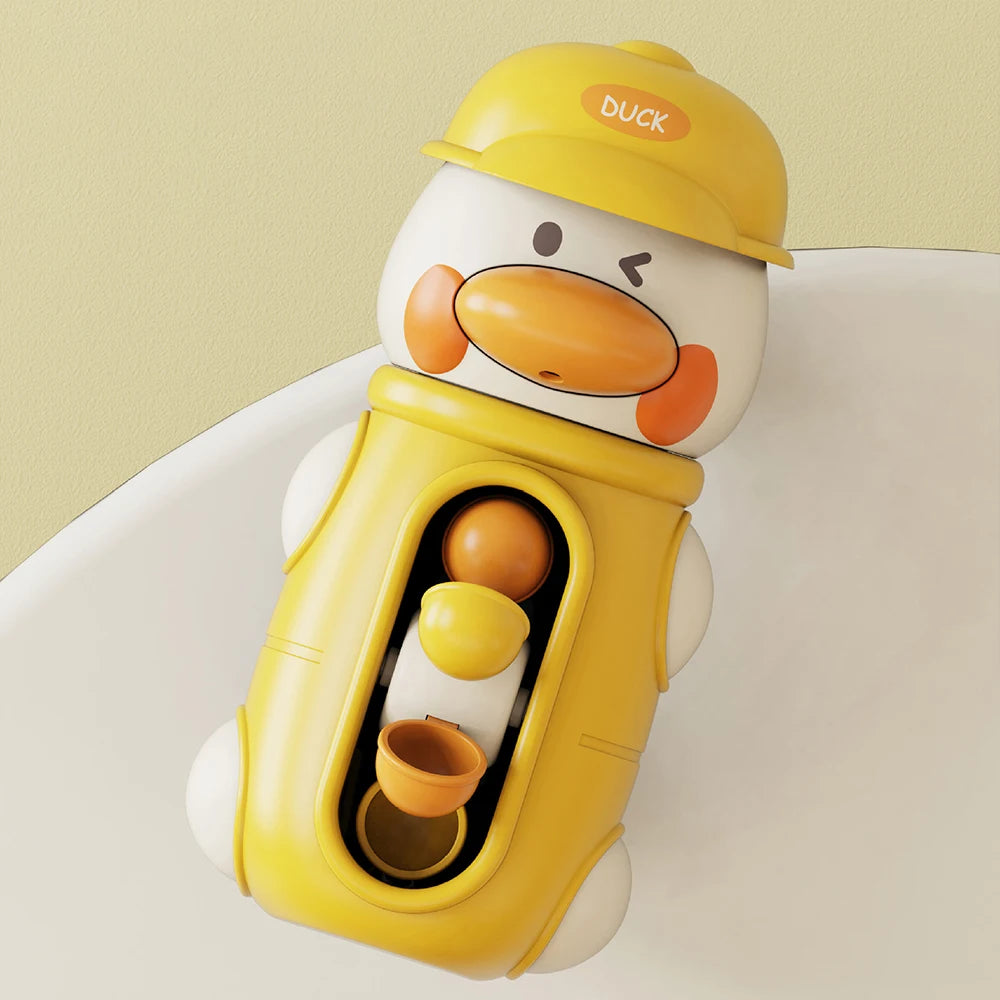 Bath Bathtub Toys for Toddlers Duck Rotatable Waterwheel Bathroom Strong Suckers Water Scoop Fun Bath Toys Kids Gifts