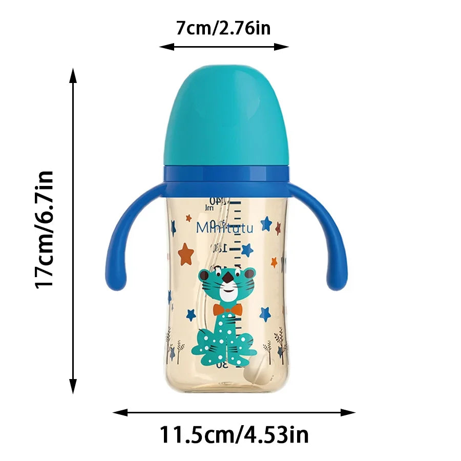 Newborn Feeding Kit (240ml) – Baby Bottle, Sippy Cup & Pacifier, Safe PP+Silicone