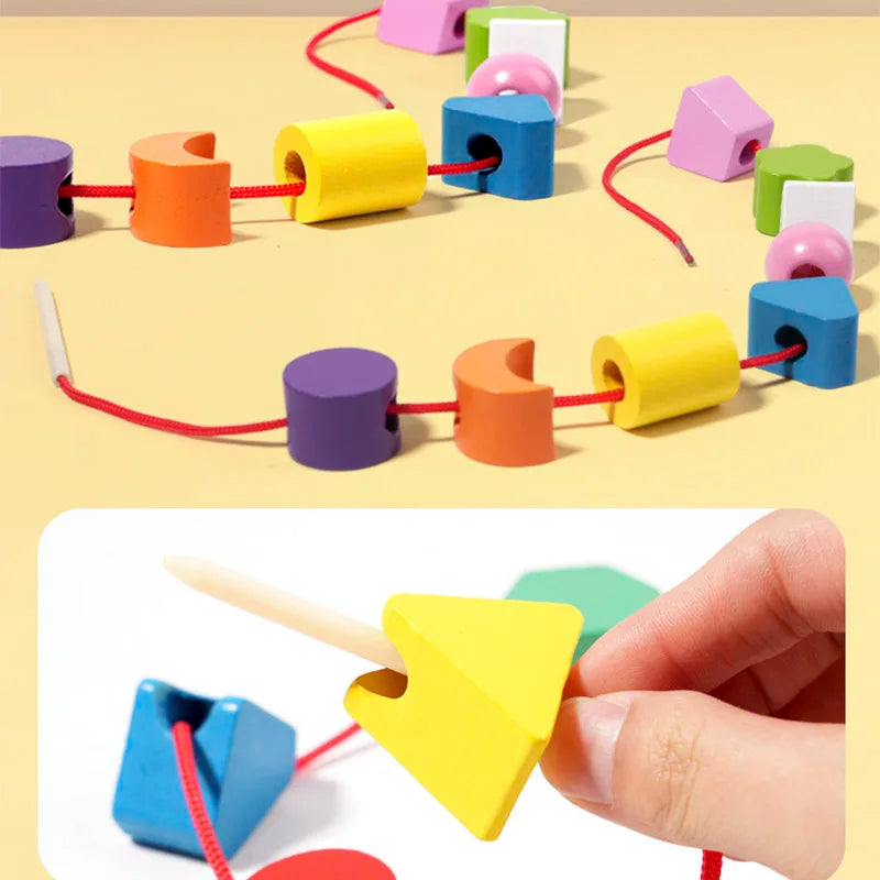 Boîte à puzzle en bois Montessori – Jeu d'association de couleurs et de formes pour enfants