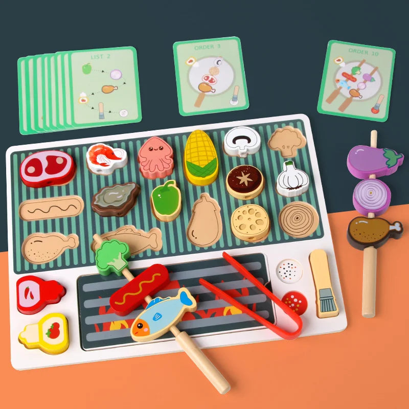 Wooden BBQ Grill Toy – Role-Play Fun!