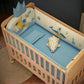 Solid Wood Baby Crib Convertible Toddler Bed Movable Newborn Bassinet Cradle Multi Functional Infant Bed For Babies Boys Girls