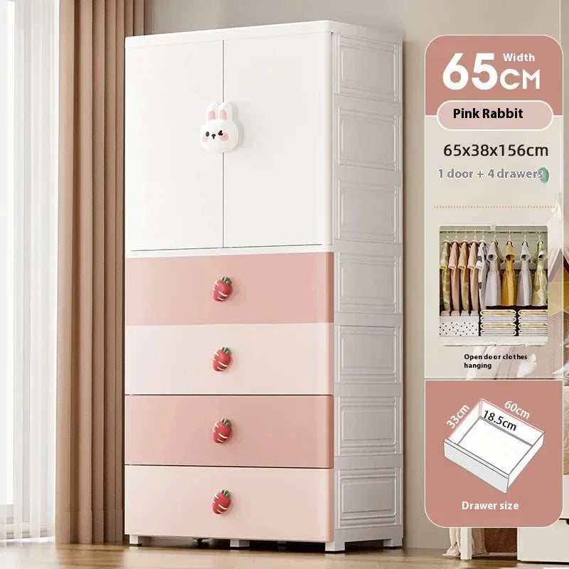 Foldable Storage Cabinet Wardrobe Filing Plastic Chest Modular Wardrobes Baby Cupboard Drawer Armarios Bedroom Furniture