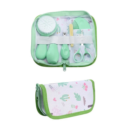 6pcs/set Health Care Kit with Bag- Portable Travel Set: Bath Brush Comb, Nail Clipper, File, Scissors, Nasal Aspirator