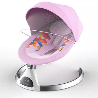 Children's Electric Rocking Chair Baby Smart Cradle Bed Touch 5-speed LCD Screen With Remote Control Bluetooth