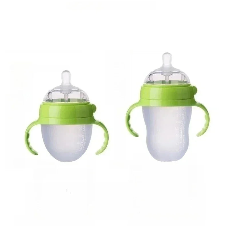 Silicone Nano Feeding Bottles Baby Bottle with Handle for Baby Weaning Anti-Choking Nipple Bottle for Baby 0-9 Month 150ML/250ML