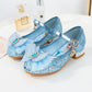 Disney Girls' Princess Sandals Children's Shoes Frozen Elsa Children's Shoes Girls Fashion Baby Pink Blue High Heel Shoes Size
