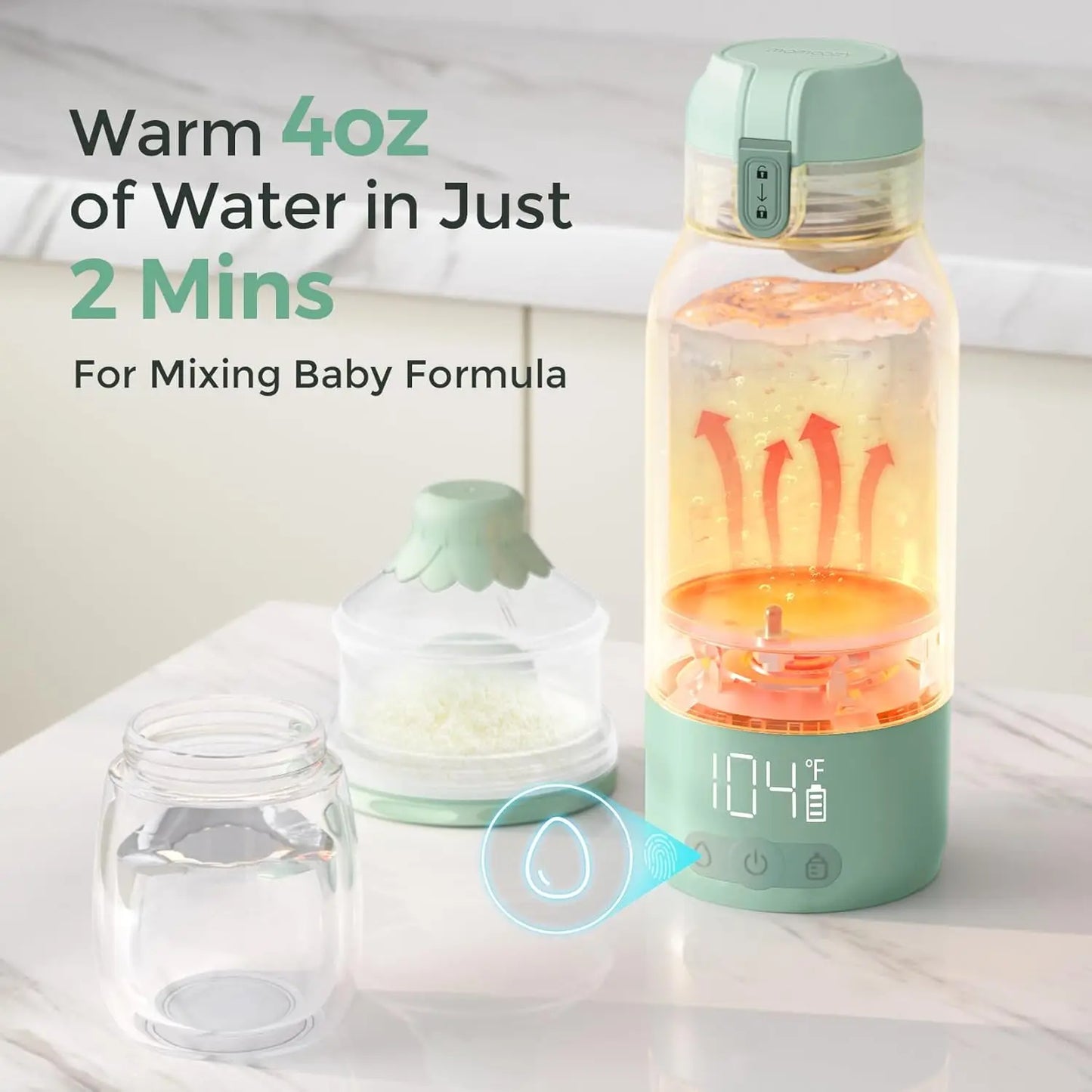 Momcozy Portable Milk Warmer – Dual Mode, Fast Heating, 17oz