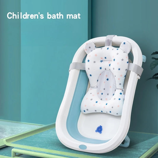 Baby Bath Seat Support Mat Babies Anti-Slip Kids Body Cushion Baby Bath Tub Pad Chair Newborn Bathtub Pillow Toddler Shower Net