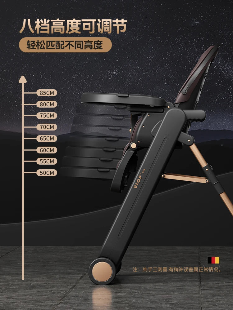 High-end Multifunctional Folding Baby Highchair Stable and Safe with Adjustable Height Household Infant Dining Chair