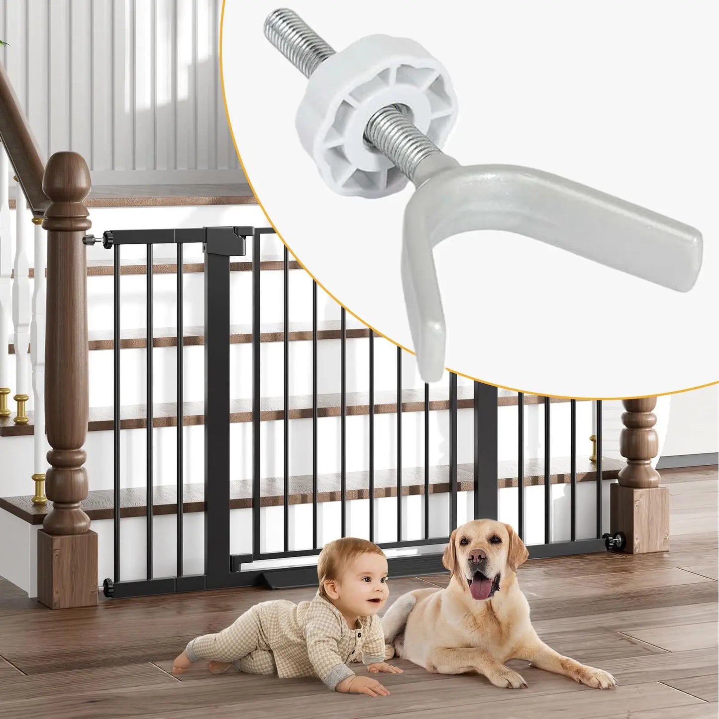 Banister Baby Gate Adapter 4 Pieces Pet Barrier Stabilizer Toddler Pet Gate Adapter For Stairway Railing Indoor Outdoor Hallway